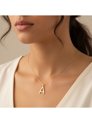 TabiTela 14 ayar altın kolye ucu Harf A   GM2626 1 gr
