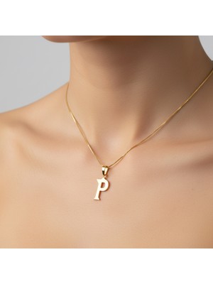TabiTela 8 ayar altın kolye ucu Harf P   GM2951 1 gr