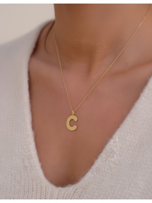 Tabitela 8 Ayar Altın Kolye Ucu Harf C   GM2857 1 gr