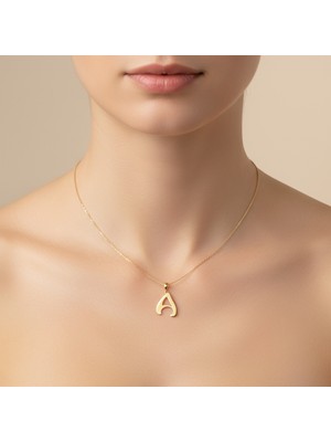 Tabitela 14 Ayar Altın Kolye Ucu Harf A   GM2627 0.5 gr