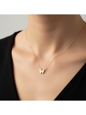 Tabitala TabiTela 14 ayar altın kolye ucu "W"harfi GM618 1 gr