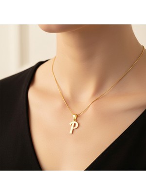 Tabitela 14 Ayar Altın Kolye Ucu Harf P   GM2949 0.5 gr