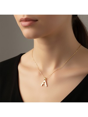 TabiTela 8 ayar altın kolye ucu Harf A   GM2629 1 gr