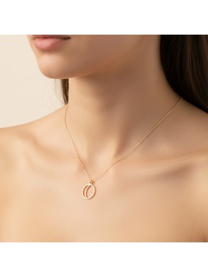 Tabitala TabiTela 8 ayar altın kolye ucu "O"harfi GM610 1 gr