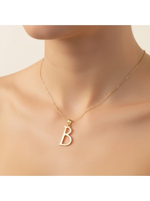 TabiTela 8 ayar altın kolye ucu Harf B   GM2699 1 gr