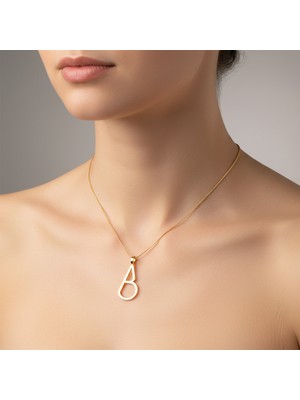 TabiTela 8 ayar altın kolye ucu Harf B   GM2675 1 gr
