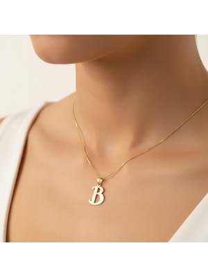 TabiTela 14 ayar altın kolye ucu Harf B   GM2690 1 gr