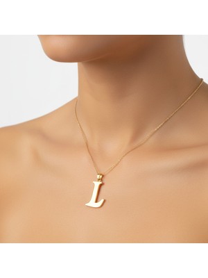 TabiTela 14 ayar altın kolye ucu Harf L   GM2929 1 gr