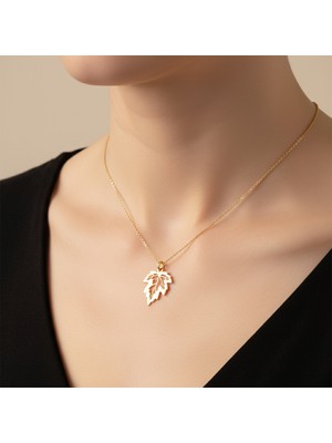 Tabitala TabiTela 8 ayar altın kolye ucu yaprak GM1331 0.5 gr