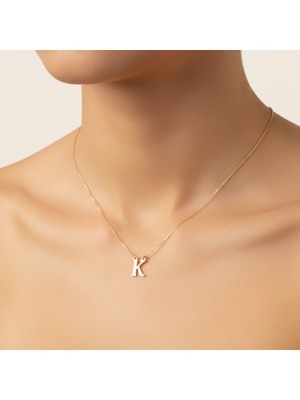 TabiTela 14 ayar altın kolye ucu Harf K   GM2832 0.5 gr
