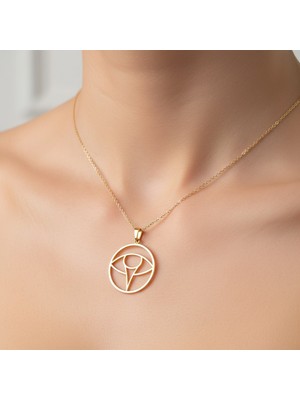 TabiTela 14 ayar altın kolye ucu Horus'un Gözü   GM3660 0.5 gr