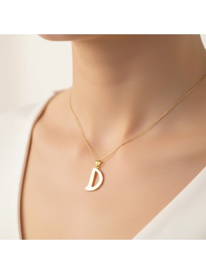 TabiTela 14 ayar altın kolye ucu Harf D   GM2750 0.5 gr