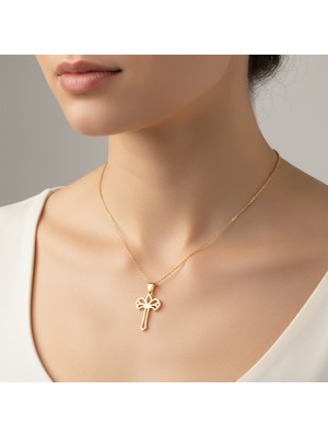 Tabitela 8 Ayar Altın Kolye Ucu Haç GM1671 0.5 gr