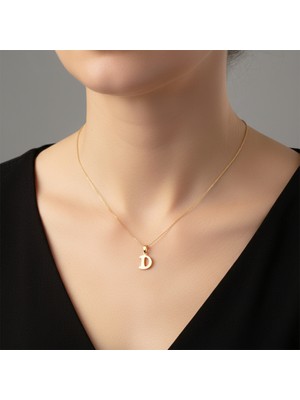 TabiTela 14 ayar altın kolye ucu Harf D   GM2736 0.5 gr