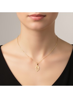 TabiTela 8 ayar altın kolye ucu melek kanatları   GM1571 0.5 gr