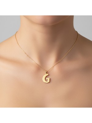TabiTela 14 ayar altın kolye ucu Harf G   GM2771 1 gr