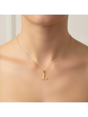 TabiTela 14 ayar altın kolye ucu Harf L   GM2931 1 gr