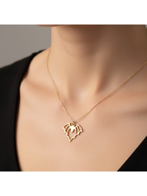 TabiTela 14 ayar altın kolye ucu yırtıcı yarasa   GM2123 1 gr