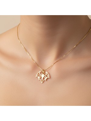 TabiTela 14 ayar altın kolye ucu yırtıcı yarasa   GM2129 1 gr