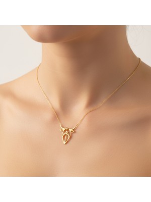 TabiTela 14 ayar altın kolye ucu inek   GM2308 0.5 gr