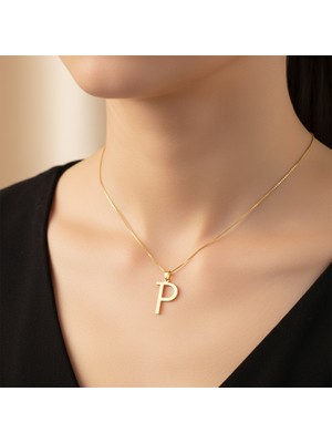 TabiTela 8 ayar altın kolye ucu Harf P   GM2966 1 gr