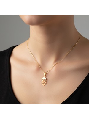 TabiTela 14 ayar altın kolye ucu meşe   GM3464 1 gr