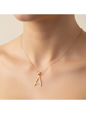 Tabitela 14 Ayar Altın Kolye Ucu Harf A   GM2610 0.5 gr