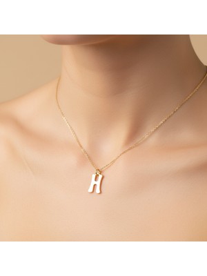 TabiTela 14 ayar altın kolye ucu Harf H   GM2807 0.5 gr