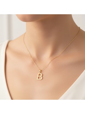 TabiTela 14 ayar altın kolye ucu Harf B   GM2696 0.5 gr