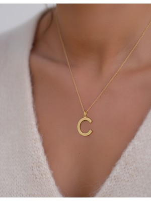 Tabitela 14 Ayar Altın Kolye Ucu Harf C   GM2869 0.5 gr