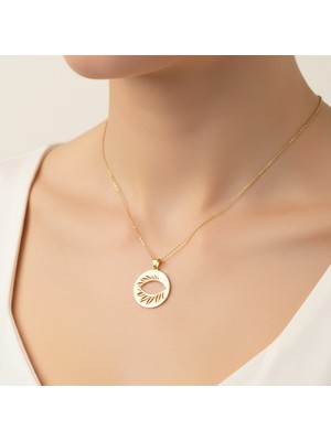 TabiTela 14 ayar altın kolye ucu Horus'un Gözü   GM3661 0.5 gr