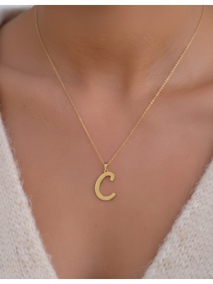 TabiTela 14 ayar altın kolye ucu Harf C   GM2865 1 gr