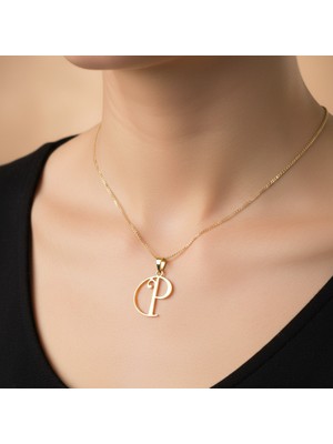 TabiTela 8 ayar altın kolye ucu Harf P   GM2964 1 gr