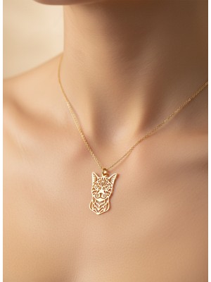 TabiTela 14 ayar altın kolye ucu kedi GM2657 1 gr