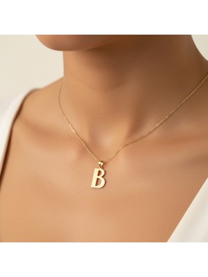 TabiTela 8 ayar altın kolye ucu Harf B   GM2726 1 gr