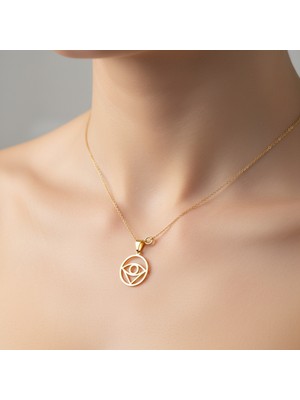 TabiTela 14 ayar altın kolye ucu Horus'un Gözü   GM3656 0.5 gr