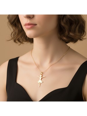 Tabitela 14 Ayar Altın Kolye Ucu Balerin   GM3352 1 gr