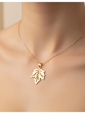 TabiTela 14 ayar altın kolye ucu yaprak GM1788 0.5 gr