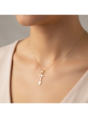 TabiTela 14 ayar altın kolye ucu ok   GM4118 1 gr