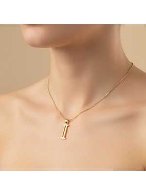 TabiTela 14 ayar altın kolye ucu Harf I   GM2805 0.5 gr