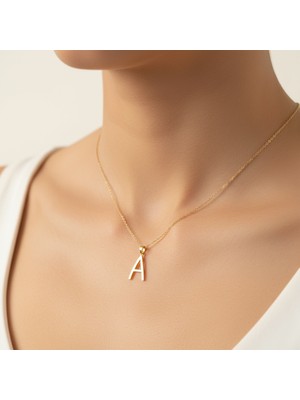 Tabitela 8 Ayar Altın Kolye Ucu Harf A   GM2611 1 gr