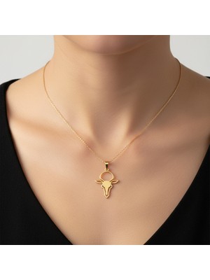 TabiTela 14 ayar altın kolye ucu Oğlak   GM3165 1 gr