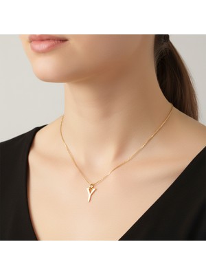 TabiTela 8 ayar altın kolye ucu Harf Y   GM3216 0.5 gr