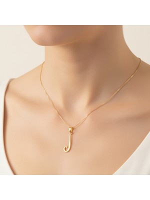 TabiTela 8 ayar altın kolye ucu Harf J   GM2784 0.5 gr