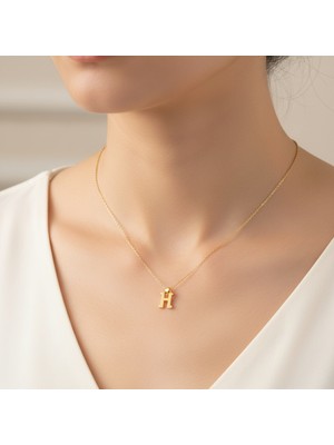 TabiTela 14 ayar altın kolye ucu Harf H   GM2820 1 gr