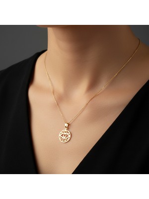TabiTela 14 ayar altın kolye ucu Horus'un Gözü   GM3655 1 gr