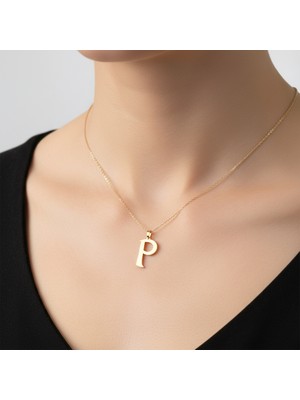 TabiTela 8 ayar altın kolye ucu Harf P   GM2965 0.5 gr