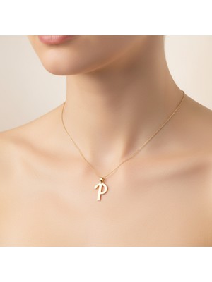 TabiTela 8 ayar altın kolye ucu Harf P   GM2970 0.5 gr