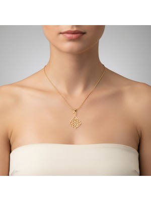 TabiTela 14 ayar altın kolye ucu tavus kuşu   GM3436 1 gr