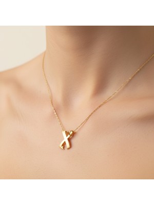 TabiTela 14 ayar altın kolye ucu Harf X   GM3085 0.5 gr